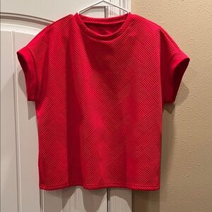 SHEIN Geometric Red Short Sleeve Tee